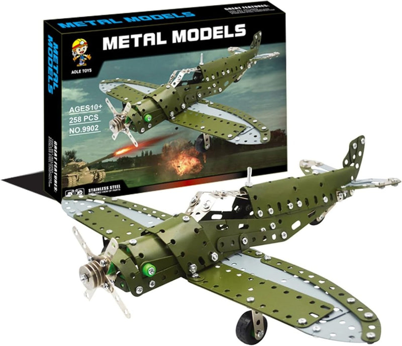 DIY Metal 3D Green Military Bomber Plane Assembly Model Kit - BLL - BL - 9902 - Planet Junior