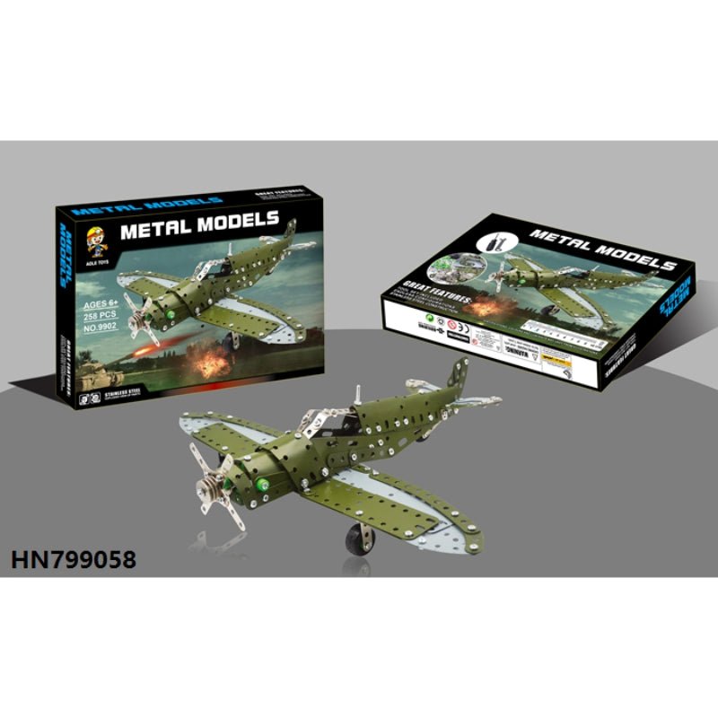 DIY Metal 3D Green Military Bomber Plane Assembly Model Kit - BLL - BL - 9902 - Planet Junior