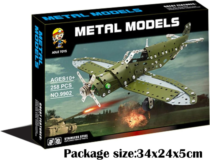 DIY Metal 3D Green Military Bomber Plane Assembly Model Kit - BLL - BL - 9902 - Planet Junior