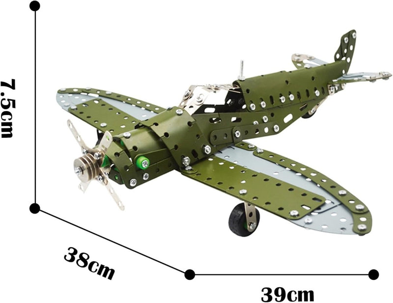 DIY Metal 3D Green Military Bomber Plane Assembly Model Kit - BLL - BL - 9902 - Planet Junior