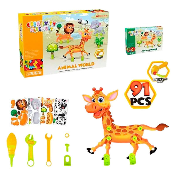 DIY Puzzle Block Animals Assemble with Tool - BL0211 - Planet Junior