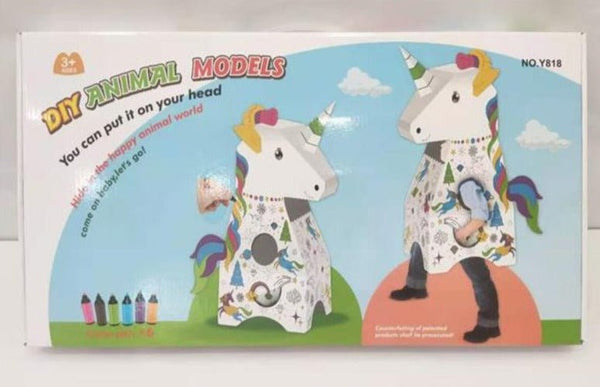 DIY Unicorn Doodle 3D Art Painting Wearable Cardboard with Marker - BLL - ET - 818Y - Planet Junior