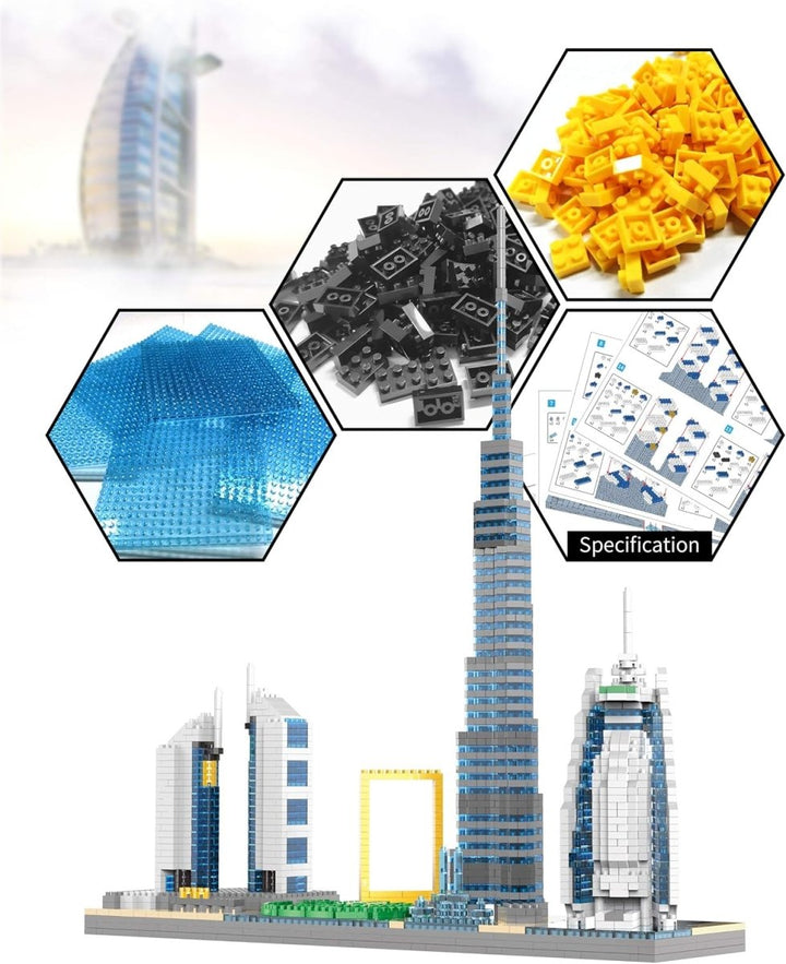 Dubai Skyline Landmark Building Set – 2300+ PCS - AKT - 32085 - Planet Junior