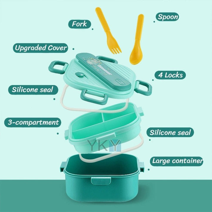 Easy Carry Lunch Box Set with Included Cutlery - SLT - HXD6626 - Planet Junior