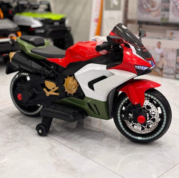 Electric Ride - On Bike with Leather Seat & Bright Wheels - BLL - MB - 518TB - Planet Junior