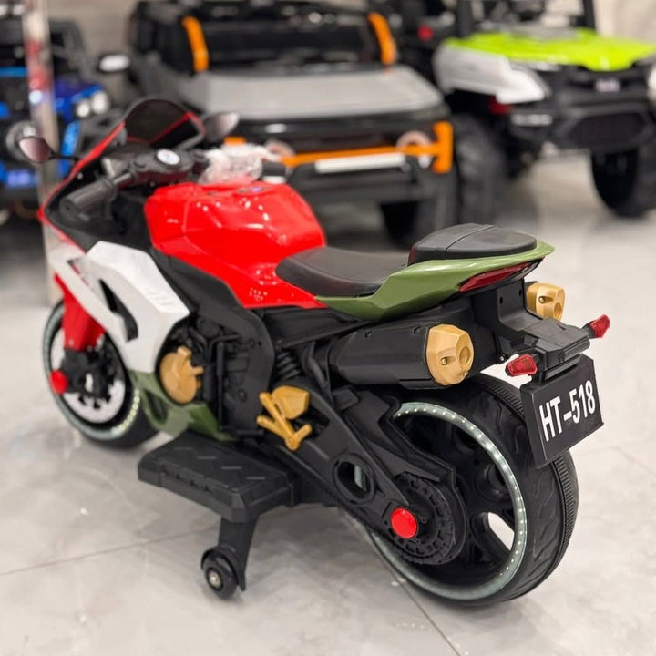 Electric Ride - On Bike with Leather Seat & Bright Wheels - BLL - MB - 518TB - Planet Junior