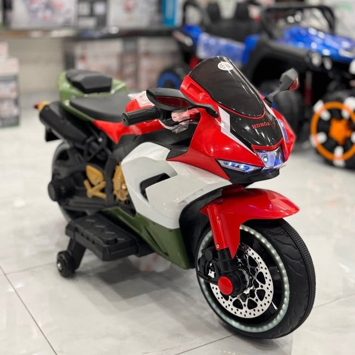 Electric Ride - On Bike with Leather Seat & Bright Wheels - BLL - MB - 518TB - Planet Junior