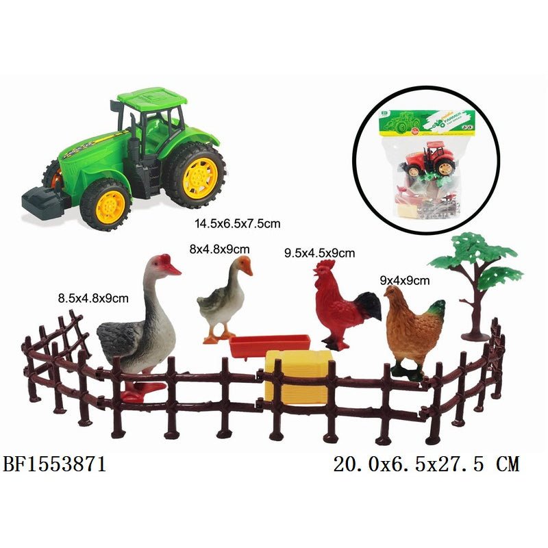 Farm Animal Set with Tractor - BLL - AN - 647 - Planet Junior