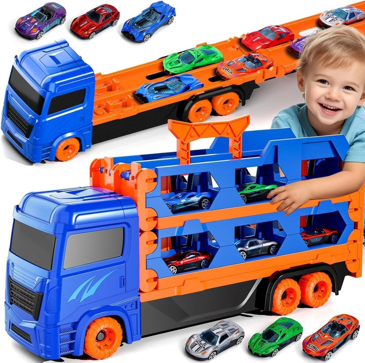 Foldable Transport Truck & Car Set with Race Rack - HT - CT1 - Planet Junior