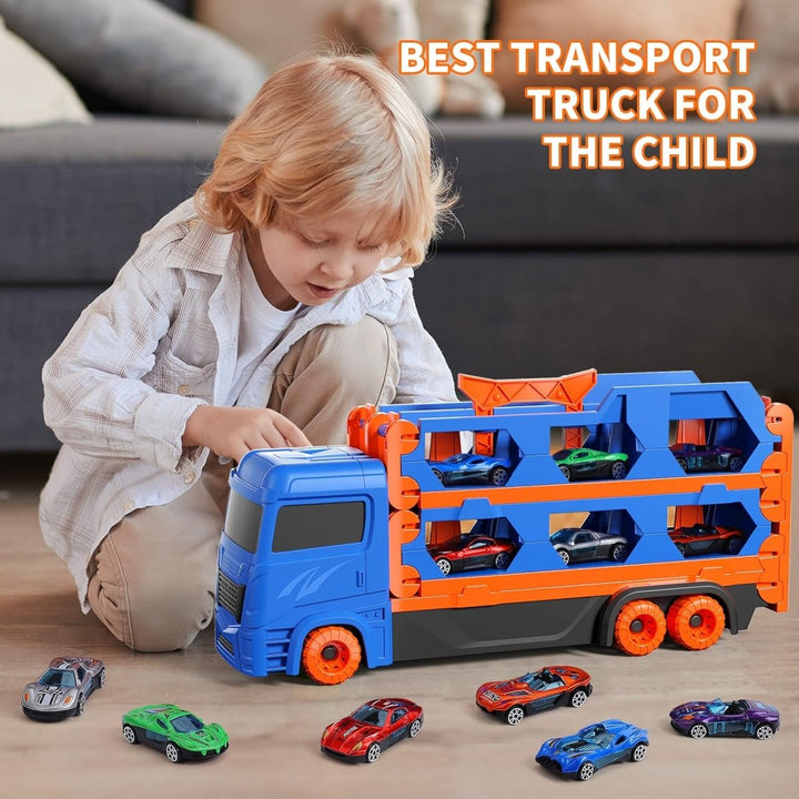 Foldable Transport Truck & Car Set with Race Rack - HT - CT1 - Planet Junior