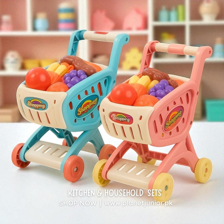 Fruits & Shopping Cart Play Set for Kids - BLL - GT - 1018 - 87 - Planet Junior