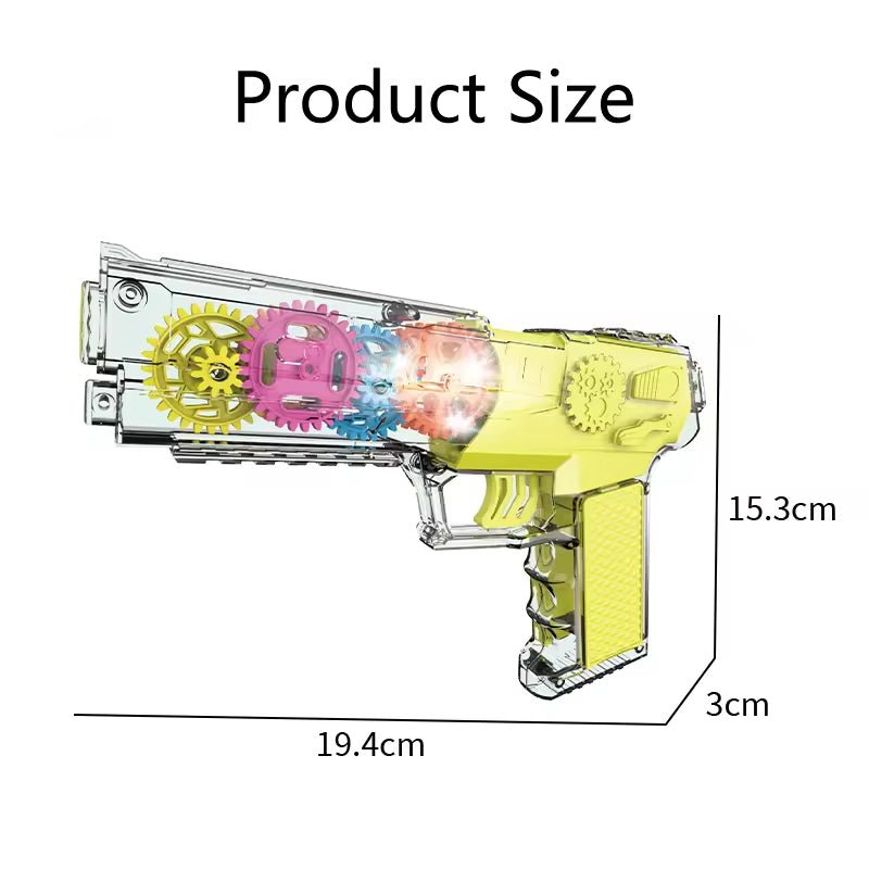 Gear Rotating Transparent Musical Gun - BLL - GN - 104B - Planet Junior