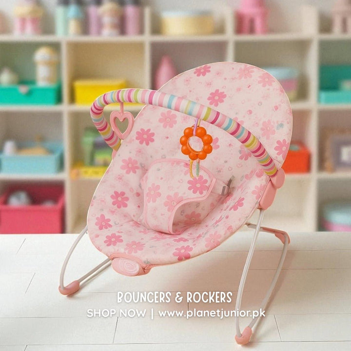 Gentle Motion Baby Bouncer With Hanging Toys - BLL - BCR - 8698H - Planet Junior