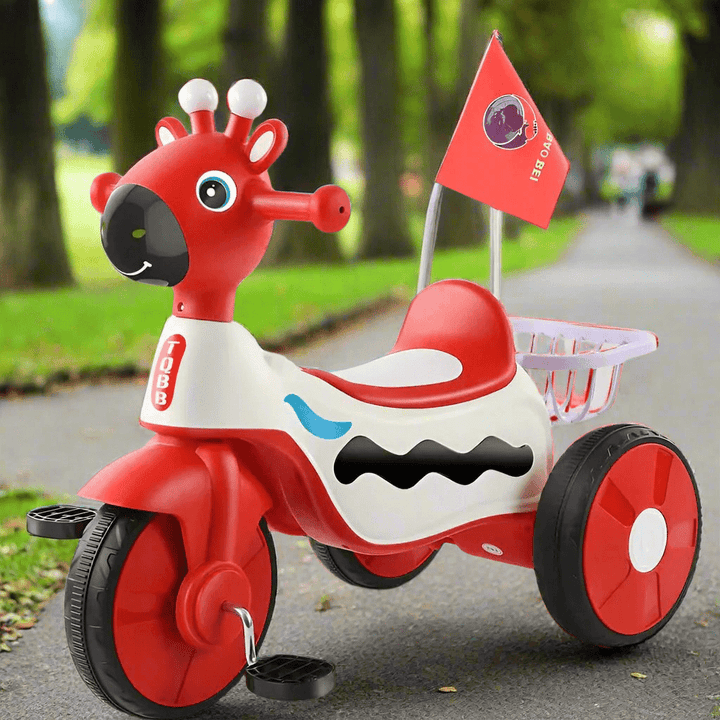 Giraffe Face Kids Tricycle Red - BLL - T - 2301R - Planet Junior