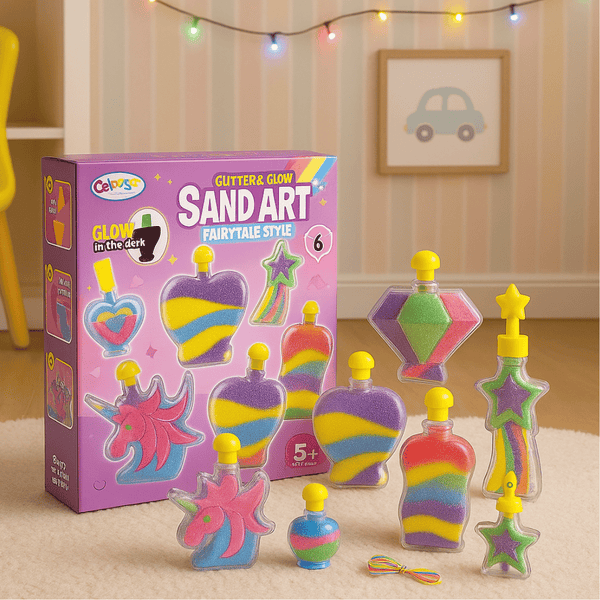 ✨ Glitter & Glow Sand Art Fairytale Style - DIY Craft Kit for Kids - AKT8936 - Planet Junior