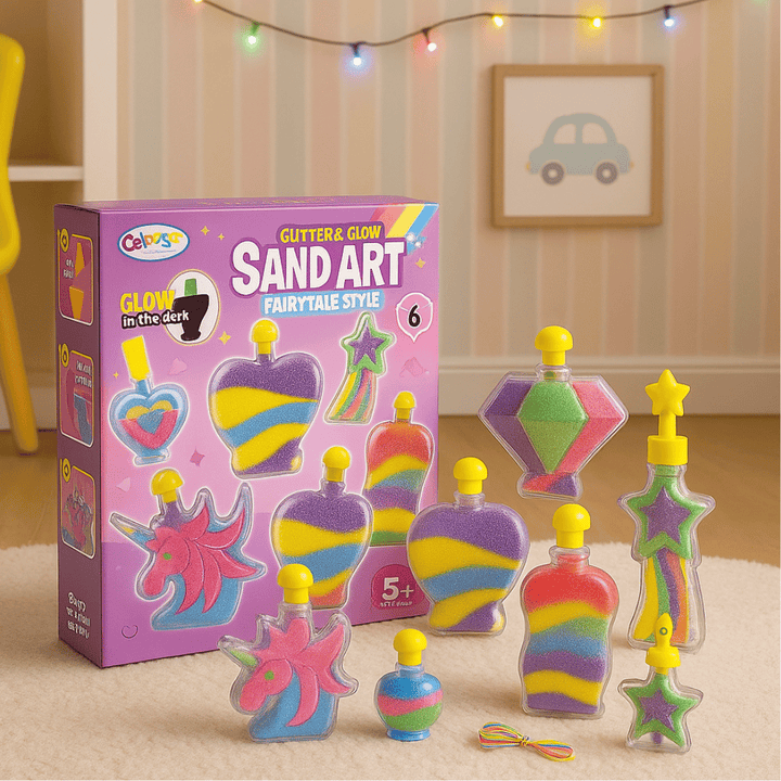 ✨ Glitter & Glow Sand Art Fairytale Style - DIY Craft Kit for Kids - AKT8936 - Planet Junior