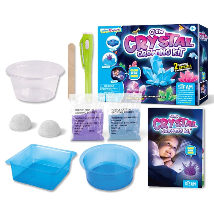 Glow Crystal Growing Kit – Watch Science Sparkle to Life! - AKT-T3504 - Planet Junior