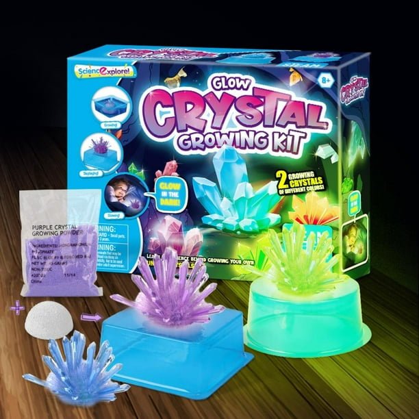 Glow Crystal Growing Kit – Watch Science Sparkle to Life! - AKT-T3504 - Planet Junior