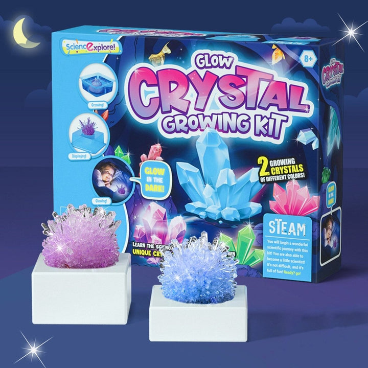 Glow Crystal Growing Kit – Watch Science Sparkle to Life! - AKT-T3504 - Planet Junior