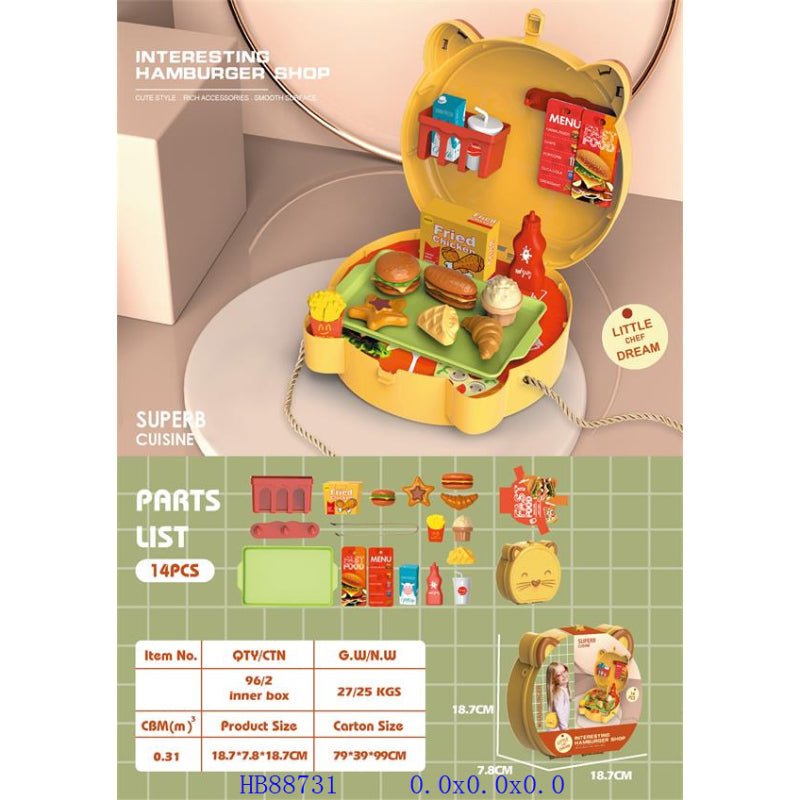 Hamburger Food Play Set | 14 Pcs - BLL - GT - 512 - 2YL - Planet Junior