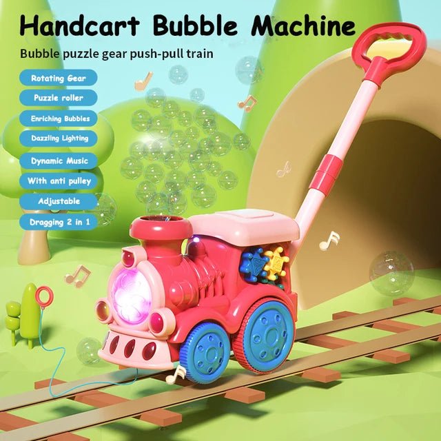 Hand Push Bubble Train with Music & Light - BL8525 - Planet Junior