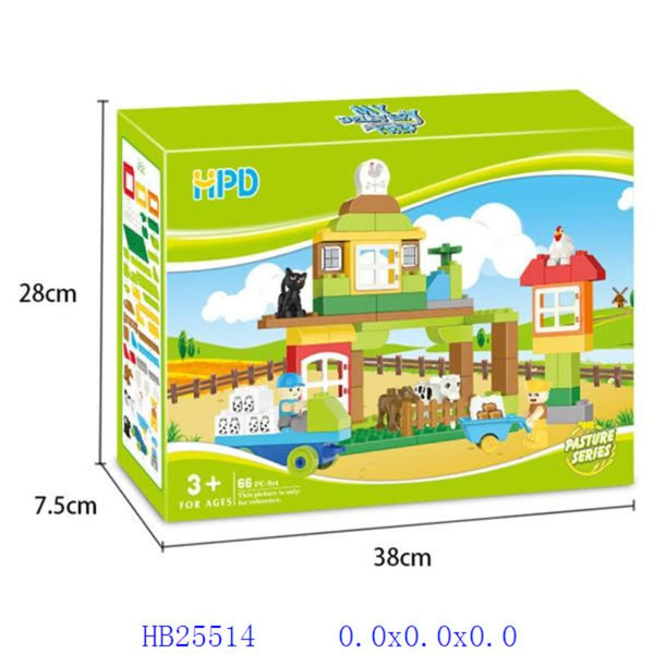 Happy Farm Educational Building Blocks | 66 Pcs - BLL - BL - 1604DT - Planet Junior