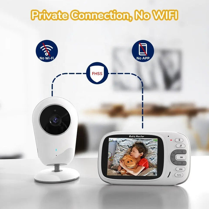 High - Resolution Baby Video Monitor – 3.2" LED, Clear Audio & Safe Connection - BLL-VBM-609VB - Planet Junior