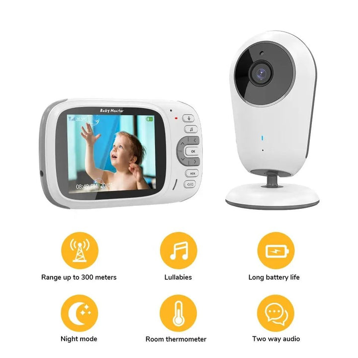 High - Resolution Baby Video Monitor – 3.2" LED, Clear Audio & Safe Connection - BLL-VBM-609VB - Planet Junior