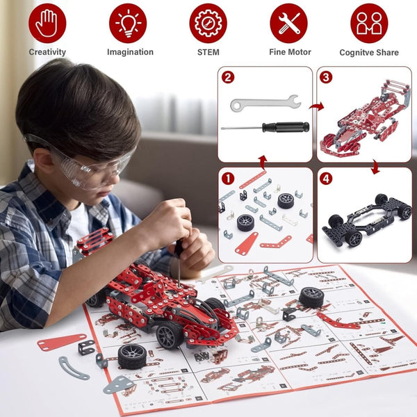 High - Speed Racing Car Metal Model Construction Kit - BLL - BL - 869 - 3 - Planet Junior