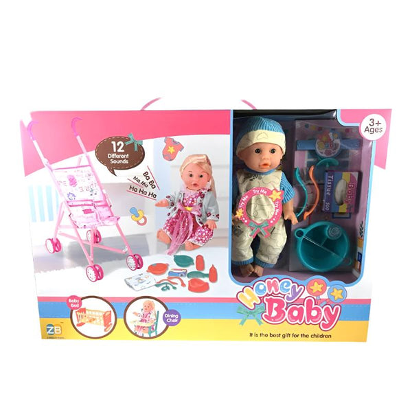 Honey Baby Doll with Accessories | 12 Pcs - BLL - DL - 758 - 1ZB - Planet Junior