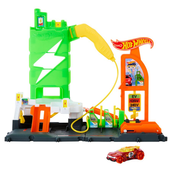 Hot Wheels City Super Recharge Fuel Station with 1:64 Scale Car - HTN79 - Planet Junior