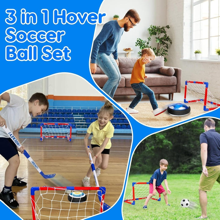 Hover Ball Sports Set – 3 - in - 1 Indoor Football & Hockey Fun - RT-767A - Planet Junior