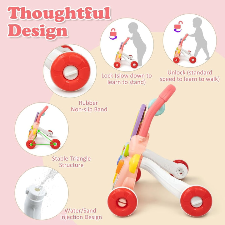 Huanger Baby Musical Walker With Dazzling Lights - Pink - BLL - AW - 0811HE - Planet Junior