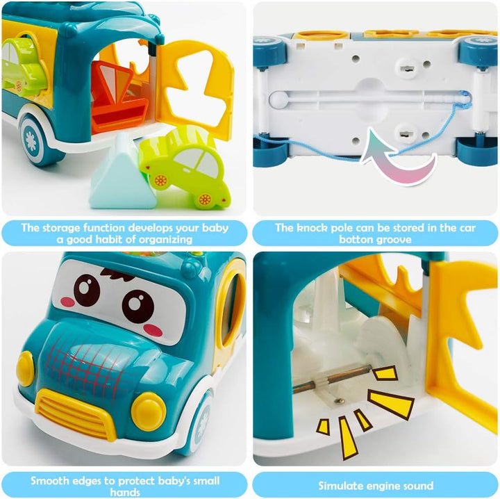 Huanger Baby Shape Sorting & Xylophone Bus – Musical Learning Fun - BLL - MT - 8037HE - Planet Junior