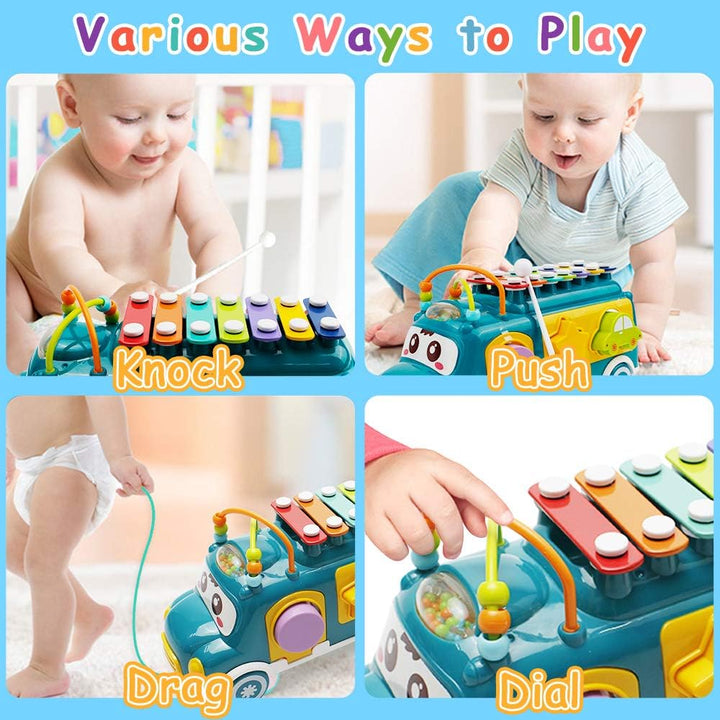 Huanger Baby Shape Sorting & Xylophone Bus – Musical Learning Fun - BLL - MT - 8037HE - Planet Junior