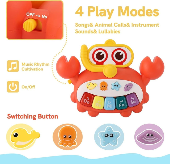 Huanger Crab - Themed Animal Sounds Piano Keyboard - HE0535 - Planet Junior