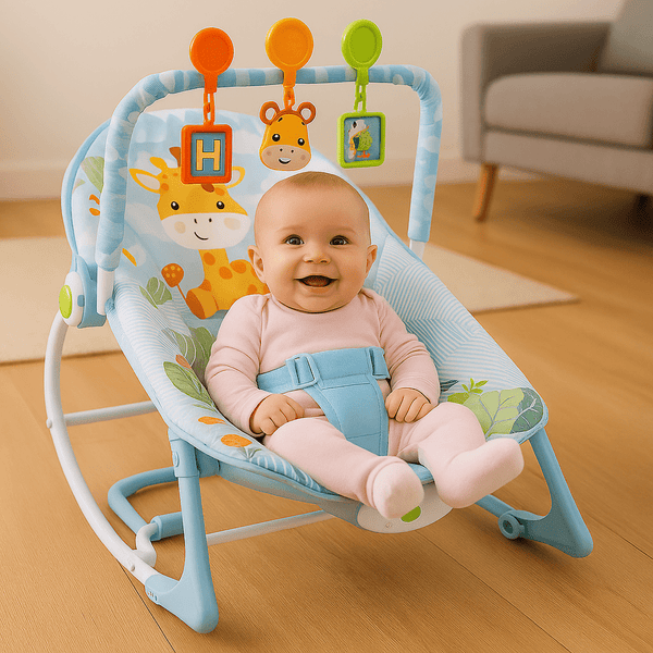 Infant Rocking Baby Bouncer – Soft Cushion, Stable Frame & Calm Soothing Motion - BLL-BCR-69897 - Planet Junior