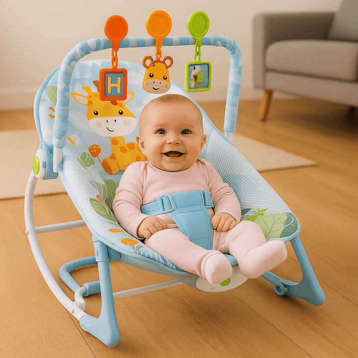 Infant Rocking Baby Bouncer – Soft Cushion, Stable Frame & Calm Soothing Motion - BLL-BCR-69897 - Planet Junior