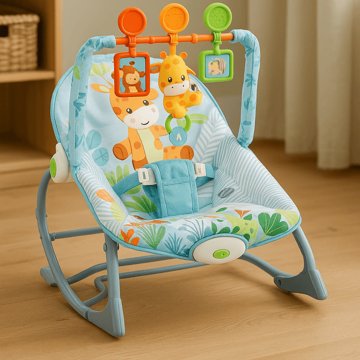 Infant Rocking Baby Bouncer – Soft Cushion, Stable Frame & Calm Soothing Motion - BLL-BCR-69897 - Planet Junior