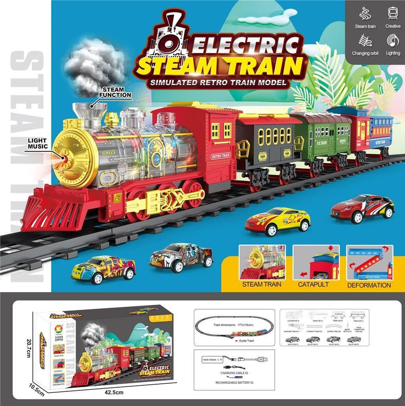 Interactive Large Track Electric Train with Lights, Music & Steam Function - 699 - 72A - Planet Junior