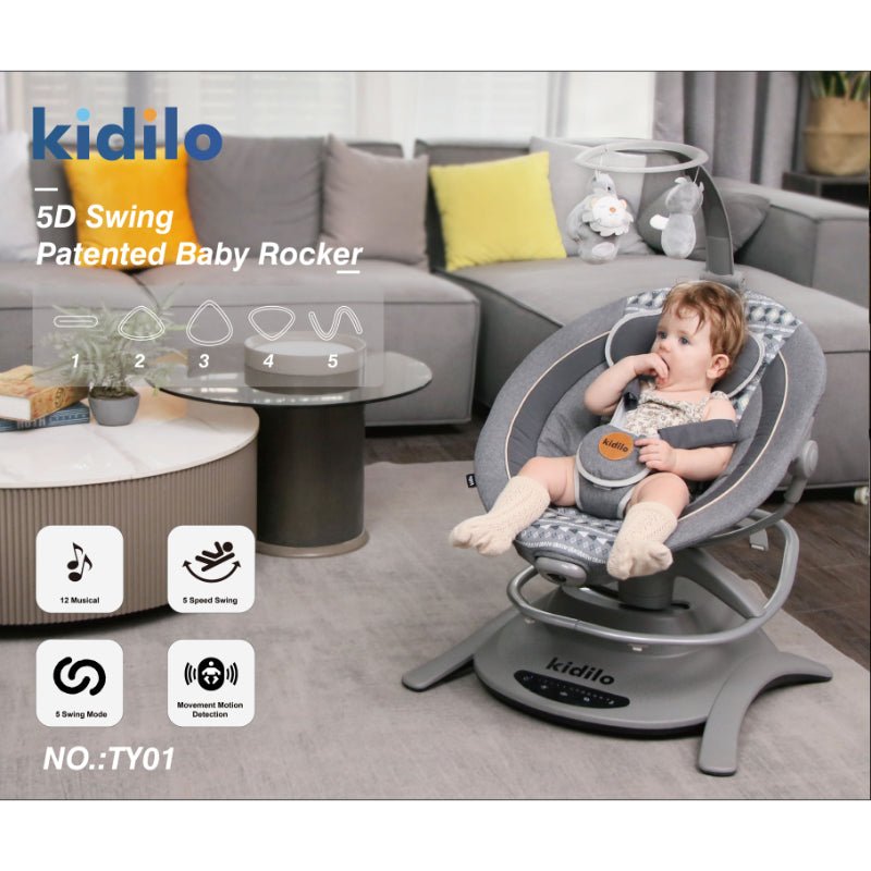 Kidilo 5D Patented Baby Rocker Swing - BLL - SWE - 01TY - Planet Junior