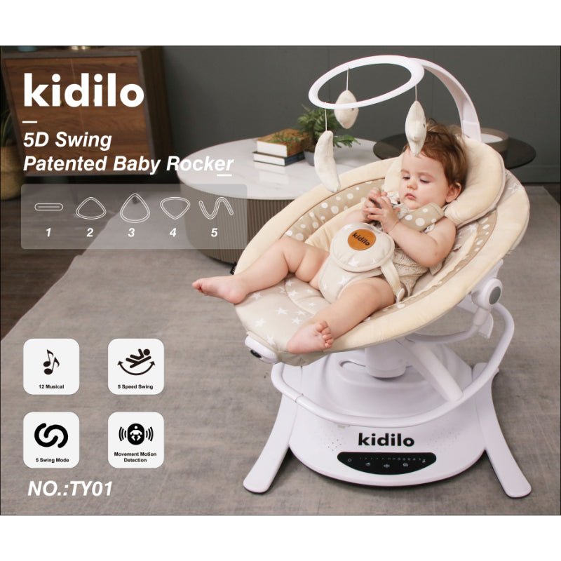 Kidilo 5D Patented Baby Rocker Swing - BLL - SWE - 01TY - Planet Junior