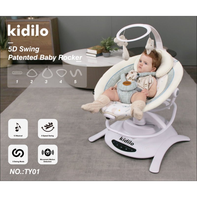 Kidilo 5D Patented Baby Rocker Swing - BLL - SWE - 01TY - Planet Junior