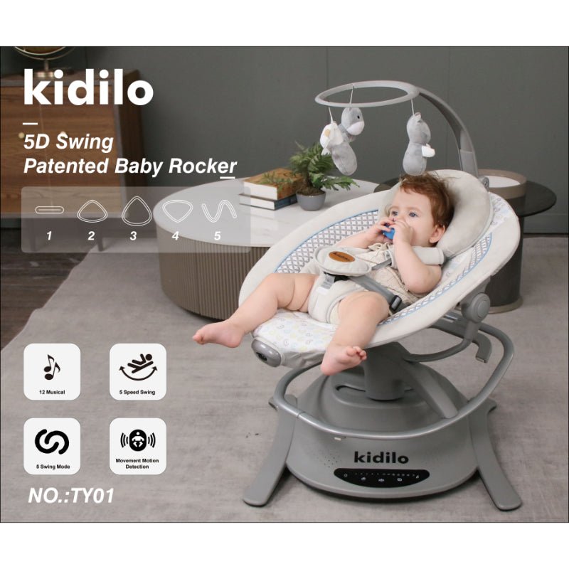 Kidilo 5D Patented Baby Rocker Swing - BLL - SWE - 01TY - Planet Junior