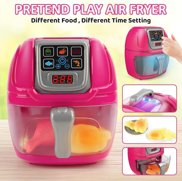Kids Air Fryer Kitchen Playset with 9 Color - Changing Accessories - ZT - 231 - Planet Junior