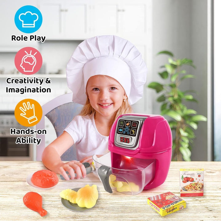 Kids Air Fryer Kitchen Playset with 9 Color - Changing Accessories - ZT - 231 - Planet Junior