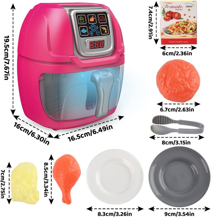 Kids Air Fryer Kitchen Playset with 9 Color - Changing Accessories - ZT - 231 - Planet Junior