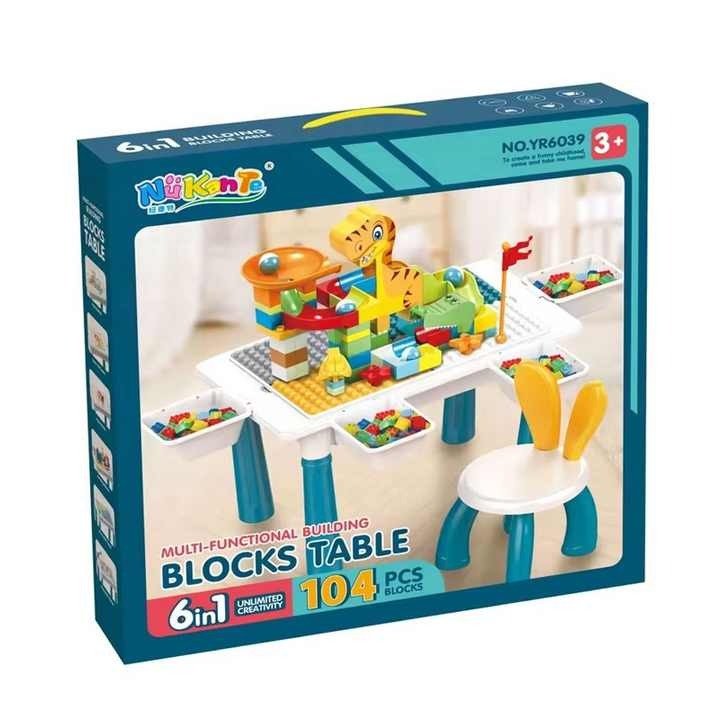 Kids Blocks Building Table with Chair Set | 104 Pcs - RT104PC - Planet Junior