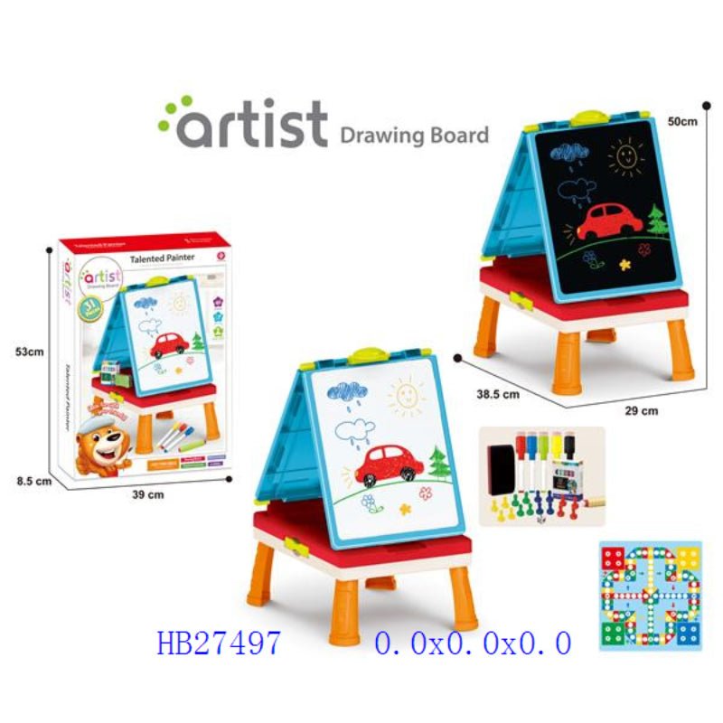 Kids Chalkboard & Whiteboard Easel - BLL - ET - 050 - 16 - Planet Junior