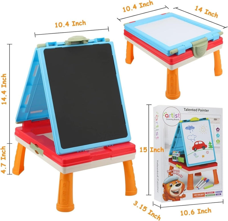 Kids Chalkboard & Whiteboard Easel - BLL - ET - 050 - 16 - Planet Junior